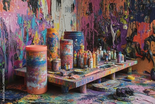 Maximalistic paint, dense, complex, over-the-top, visually captivating photo