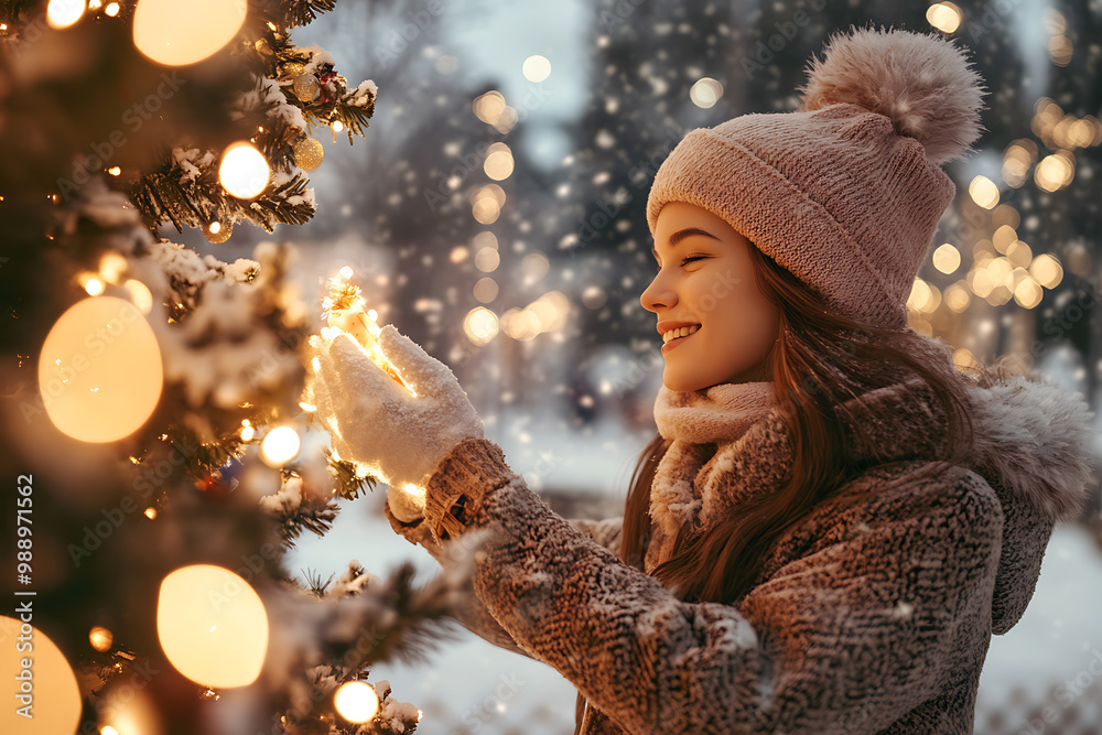 A vibrant night sky illuminated by bright fireworks, capturing the joyous energy of Christmas festivities A vibrant night sky illuminated by bright fireworks, capturing the joyous energy of Christmas festivities