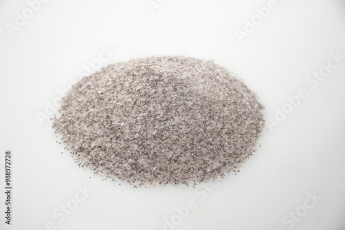 Aromatic heap of Damar Mata Kucing (Shorea Javanica) resin gum sand, also known as Dammar gum, isolated on a clean white background.