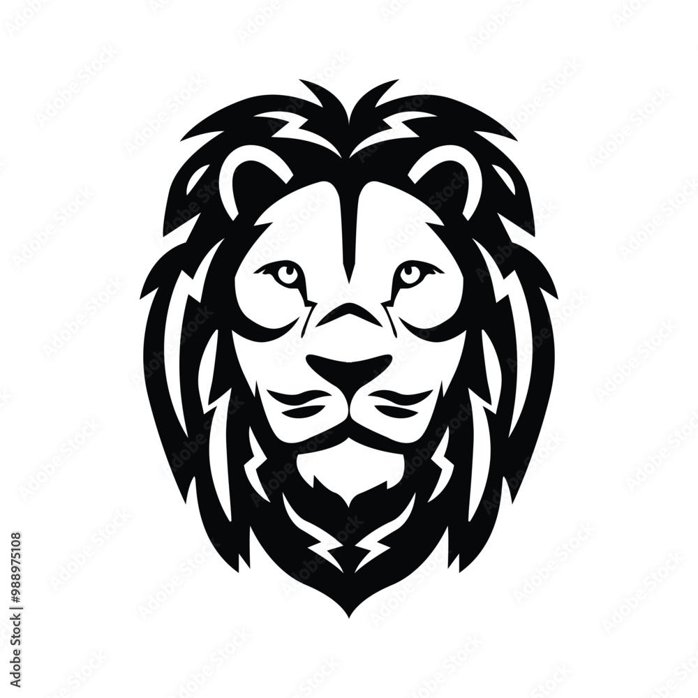 Obraz premium Lion head silhouette art isolated graphic