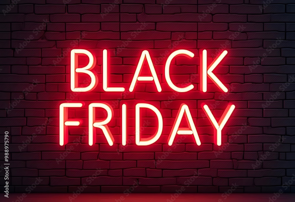 Black Friday neon sign on dark background.
Black Friday neon sign on dark background.