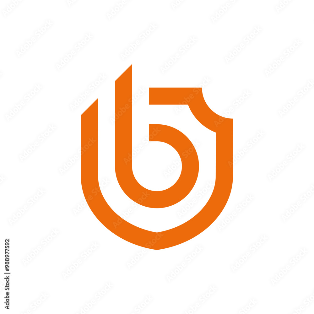 Illustration vector graphic of letter b and shield logo design Illustration vector graphic of letter b and shield logo design