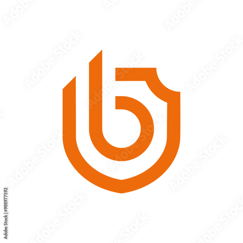 Illustration vector graphic of letter b and shield logo design