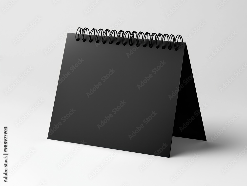 Black spiral desk calendar on white background. Black spiral desk calendar on white background.