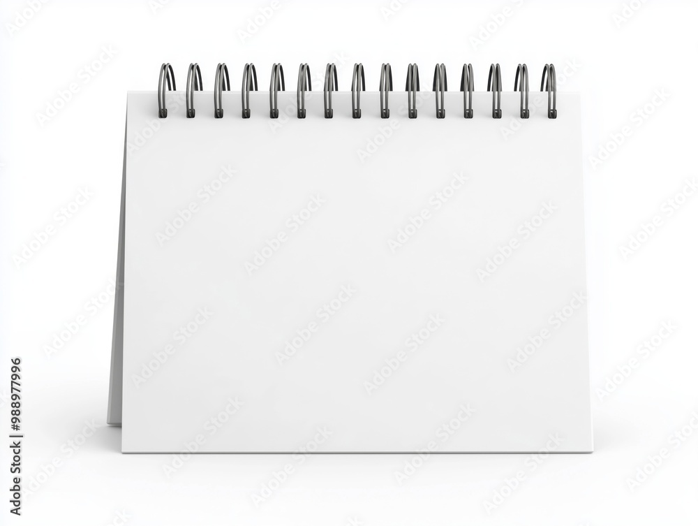Blank standing notebook with spiral binding, white isolate background Blank standing notebook with spiral binding, white isolate background