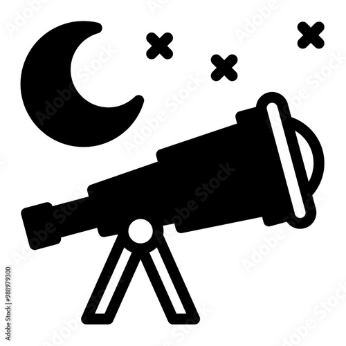 Telescope solid icon, suitable for school education