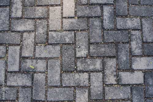This high-resolution photograph showcases a close-up view of a brick pathway with a herringbone pattern. The image can be used for various design projects, including websites, brochures, and social me