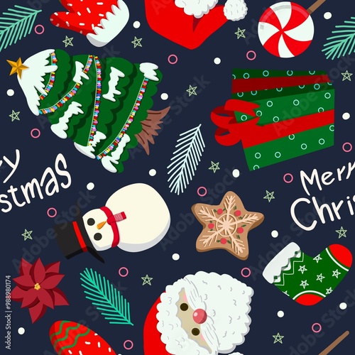 Christmas seamless pattern  winter celebration design