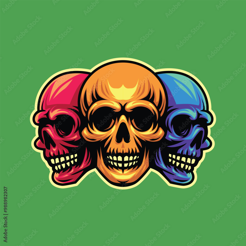 Fototapeta premium Skull vector logo illustration