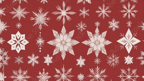 Nordic Art Christmas Snowflake Geometric Background