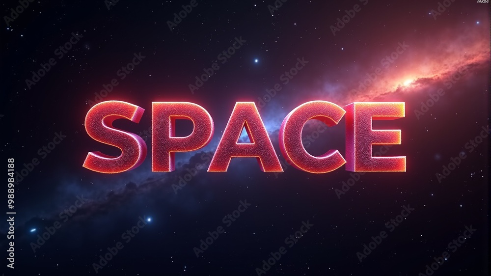 A bright red neon sign in space with the inscription A bright red neon sign in space with the inscription