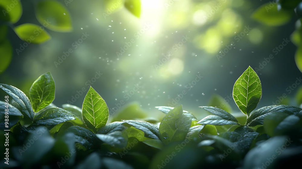 Green Leaves in Sunlight with Bokeh Effect Green Leaves in Sunlight with Bokeh Effect
