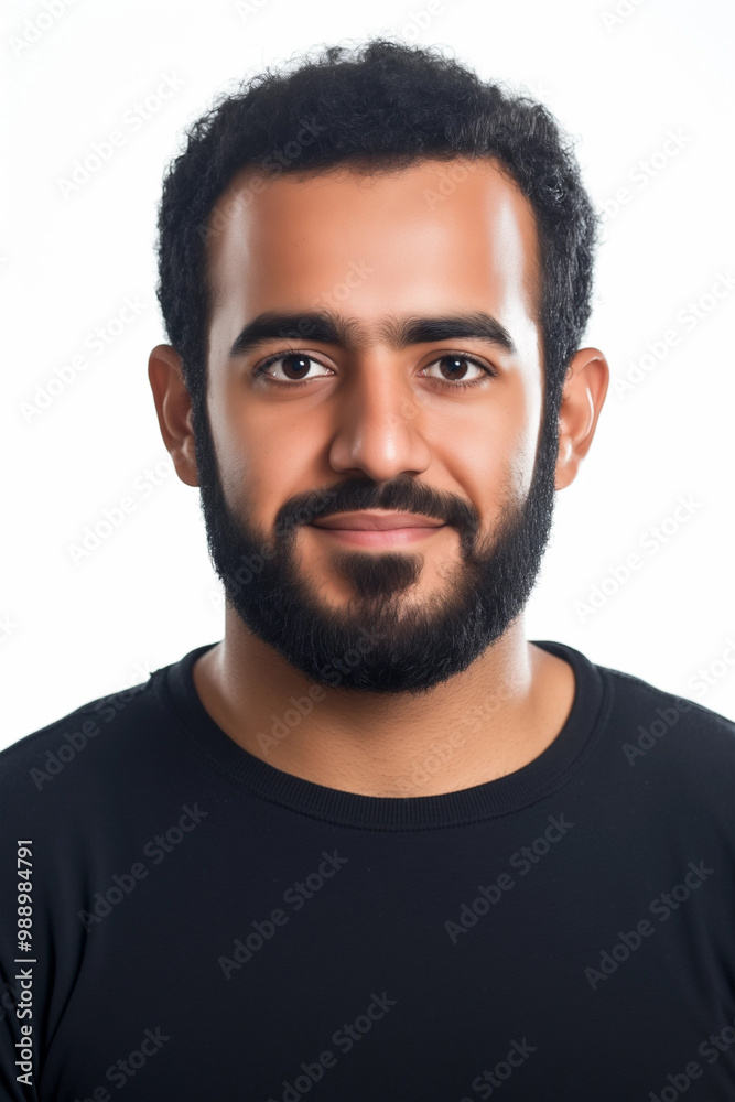 Fototapeta premium Foto für Ausweis - Junger Mann aus Syrien mit Bart