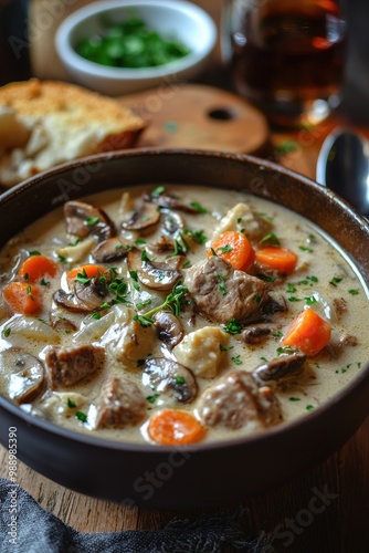  Blanquette de Veau: A creamy veal stew made with white sauce, mushrooms, and carrots.