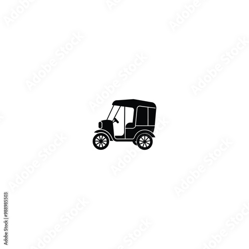 rickshaw isolated on white