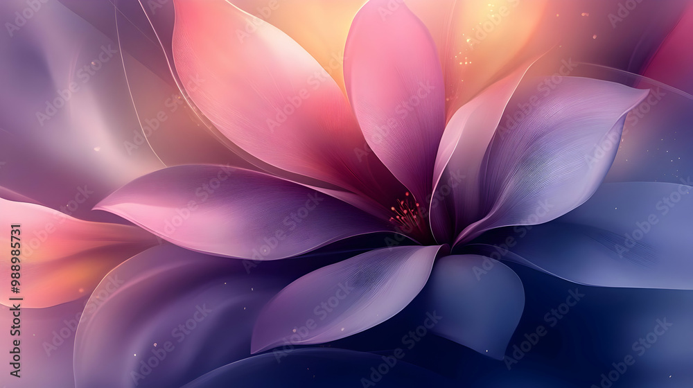 Delicate Flower Petals with Soft Blurs and Glowing Lights Delicate Flower Petals with Soft Blurs and Glowing Lights