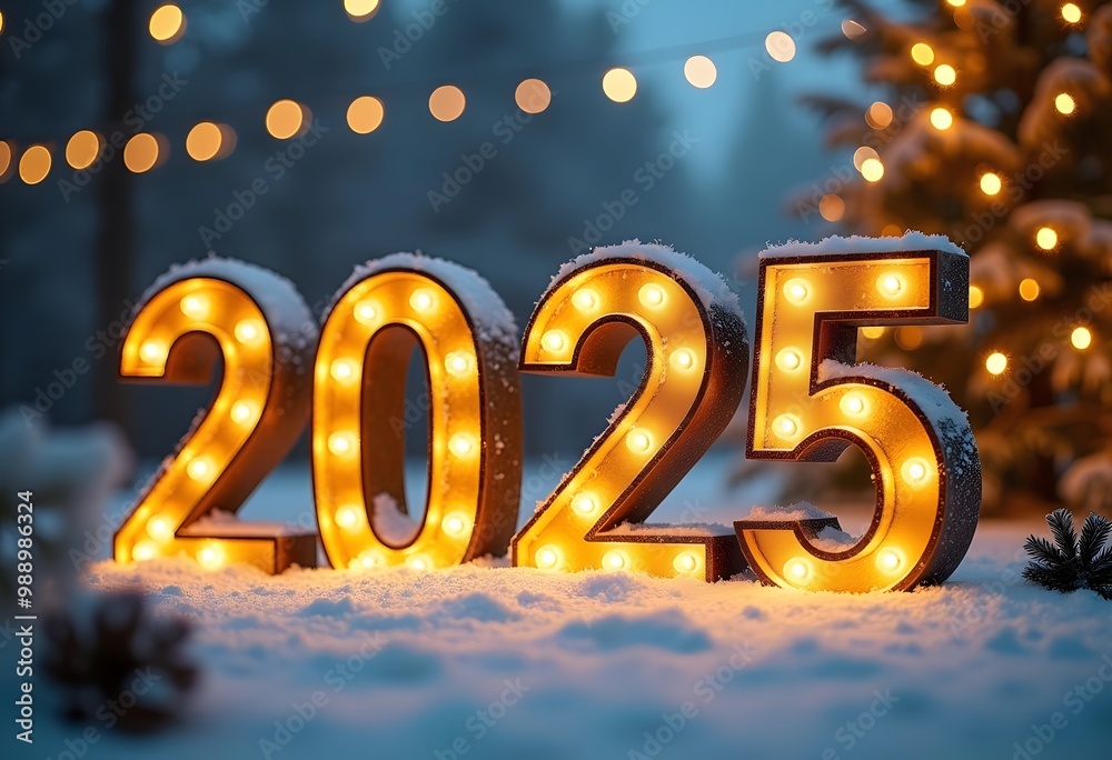 Happy New Year 2025 golden numbers on celebration background Complete with luxurious lighting Happy new year concept, Christmas, celebration season.
Happy New Year 2025 golden numbers on celebration background Complete with luxurious lighting Happy new year concept, Christmas, celebration season.