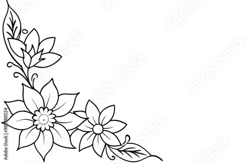 Floral border vector silhouette