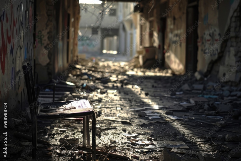 Obraz premium Street shadow light city.