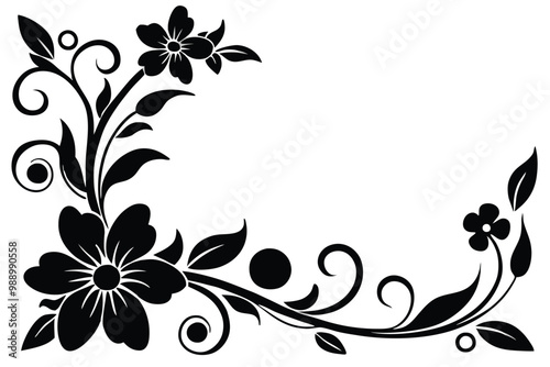 Flower Frame vector silhouette