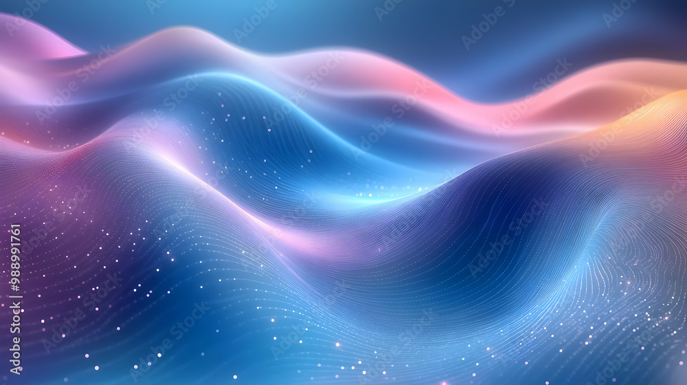 Abstract Waves with Glowing Dots and Lines - Colorful, Digital, and Artistic Abstract Waves with Glowing Dots and Lines - Colorful, Digital, and Artistic