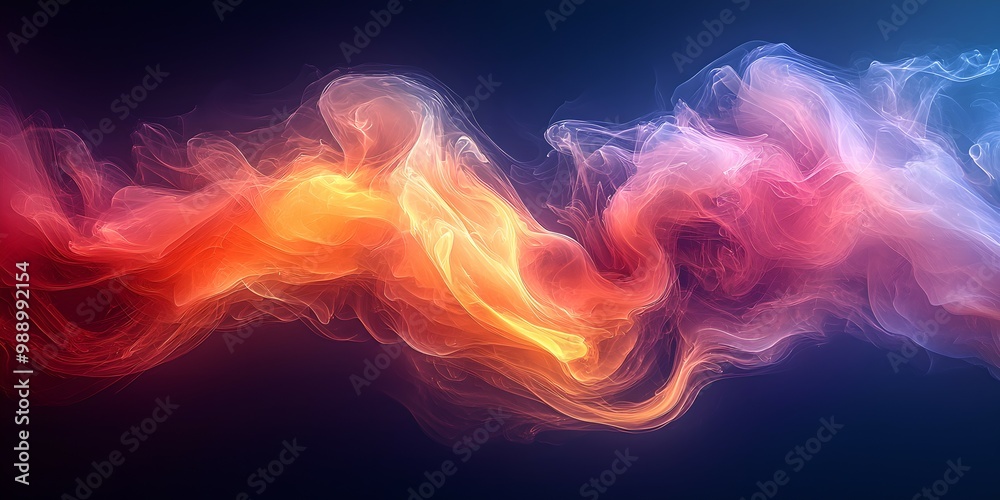 A vibrant, swirling abstract design featuring colors of orange, pink, and blue, creating a dynamic and fluid visual experience.