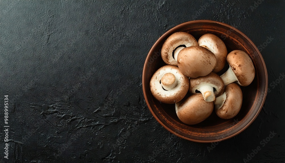 Fresh mushrooms in a bowl 
