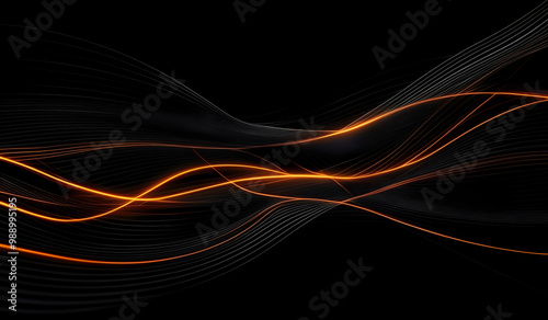 Dark grey background with orange glowing lines for social media post, business, advertising events