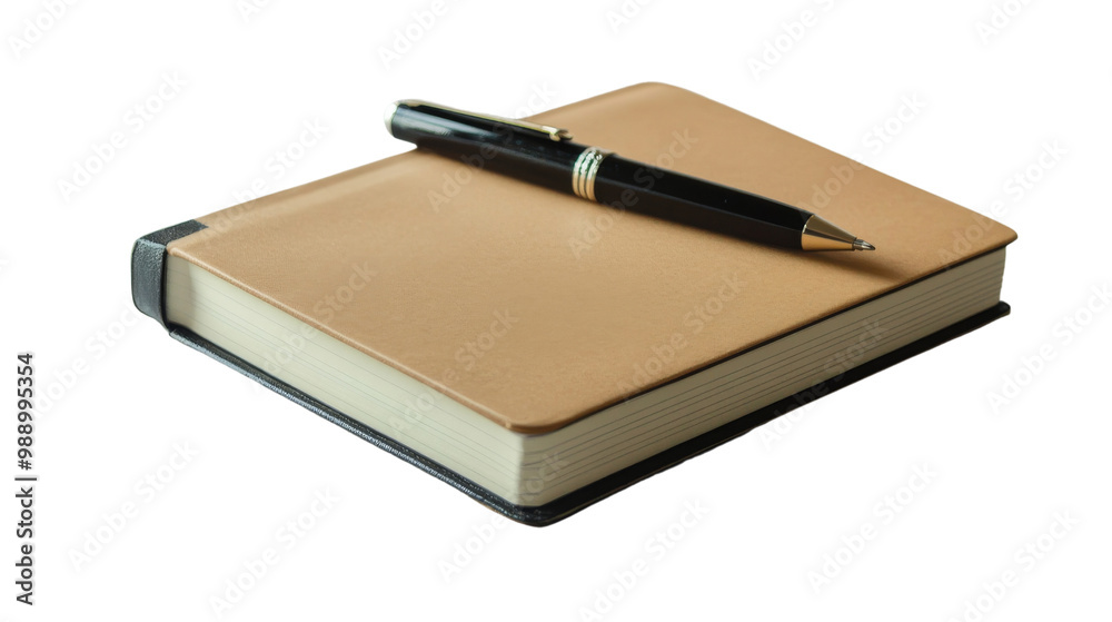 Closed Notebook with Pen. Closed Notebook with Pen.