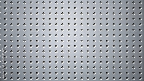 Seamless gray peg board texture with holes for background or wallpaper