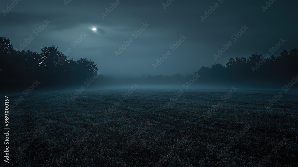 A field of grass is lit up by the moon A field of grass is lit up by the moon