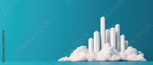 Wallpaper Mural Abstract Skyline with Clouds and Blue Background Torontodigital.ca