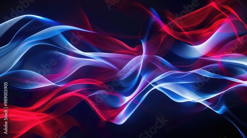 Abstract of red and blue wave flow express the energetic line. Seamless texture of vividness curve swirling convey sense of harmony and wonderful scene perfect for effect and graphic design. AIG51.