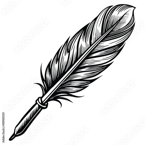 Majestic feather vector silhouette