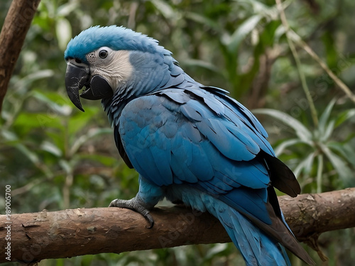 Spix’s Macaw (Cyanopsitta spixii) – A critically endangered blue parrot from Brazil. photo