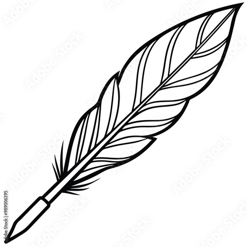 Majestic feather vector silhouette