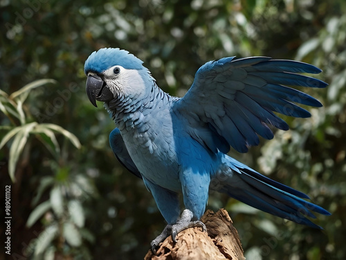 Spix’s Macaw (Cyanopsitta spixii) – A critically endangered blue parrot from Brazil. photo