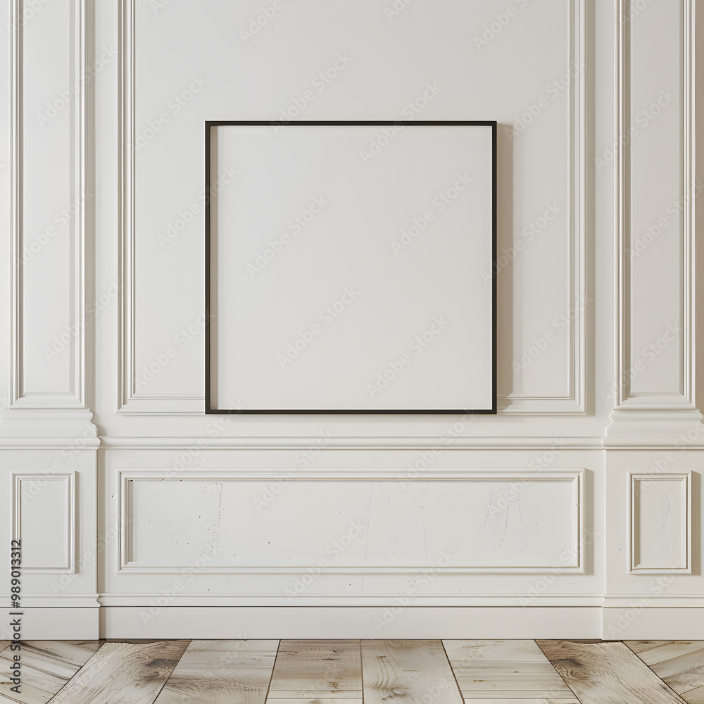 Mockup frame in minimalist interior background. Empty frame with natural sunlight on wall. Mockup frame in minimalist interior background. Empty frame with natural sunlight on wall.