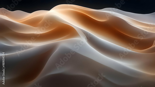 Abstract Wavy Texture in Warm Tones, 3D Rendered, Abstract Design