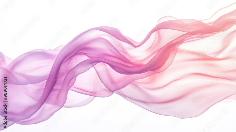custom made wallpaper toronto digitalSoft pastel fabric blowing delicately in the air, isolated on white background, light and elegant.