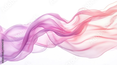 Wallpaper Mural Soft pastel fabric blowing delicately in the air, isolated on white background, light and elegant. Torontodigital.ca