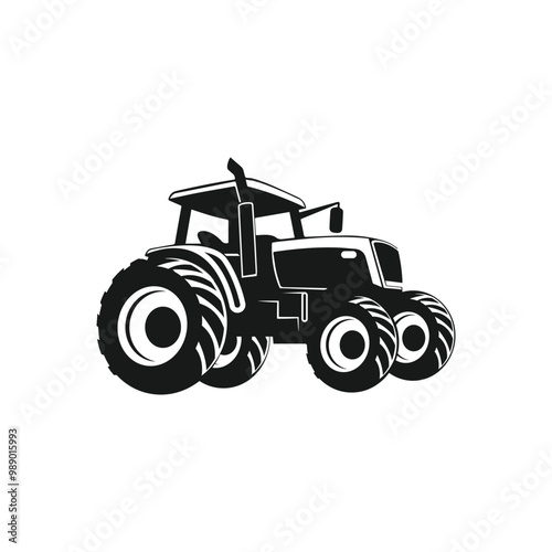 Farm tractor logo design. tractor logo for farming. farm tractor logo design template