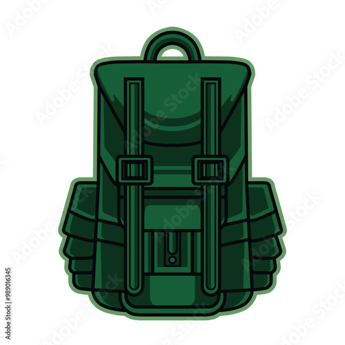 Vector illustration of adventurer bag, mountain bag, expedition bag - Back to nature