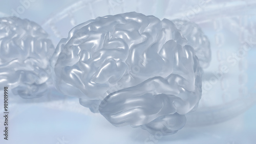 Foto The crystail Brain on white Background  3d rendering.