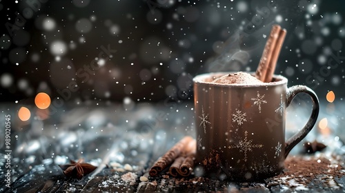 cup of chocolate with cinnamon