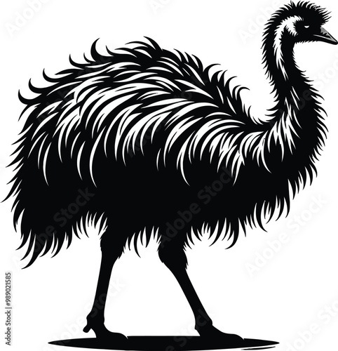 illustration of a cartoon ostrich
