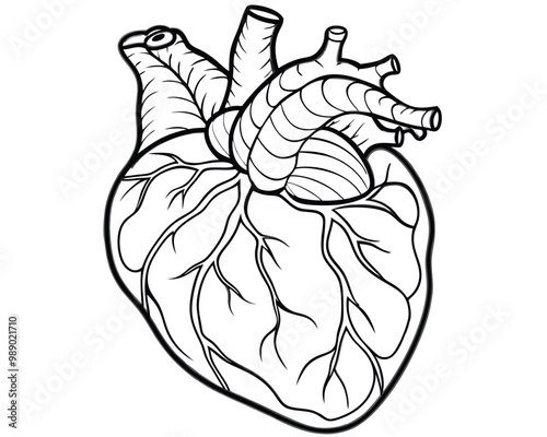 Human heart vector silhouette 