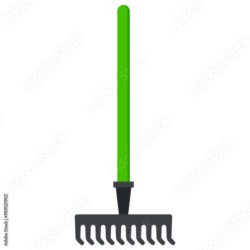 Garden rake vector cartoon illustration isolated on a white background.