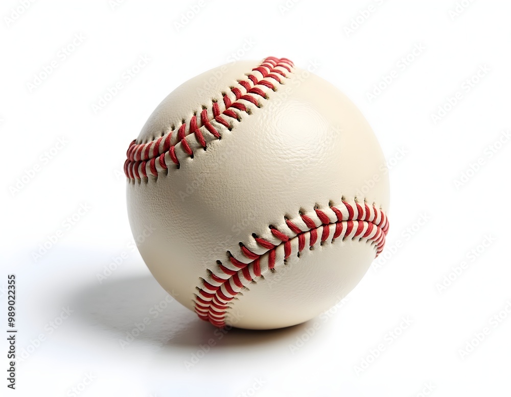Baseball Isolated on Clean White Background with Focus on Sports Equipment