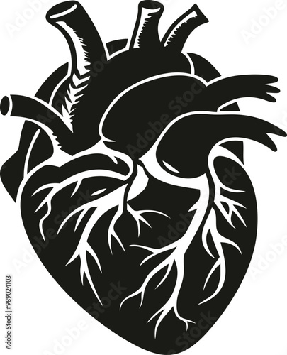 Human heart silhouette